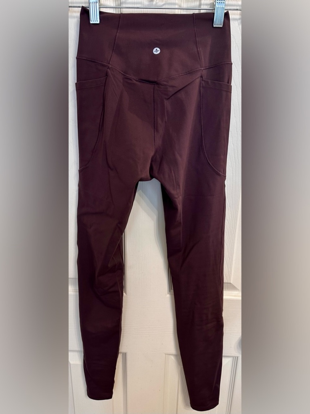 Halara High-Waist Pocket Leggings in Deep Plum Patitoff 2.0 Size S Full Length - Picture 9 of 12
